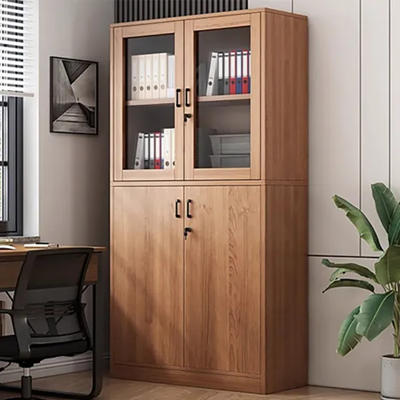 Gabinete Archivador De Madera Con Cerradura Para Oficina Marrón