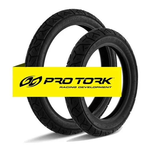 Par De Pneus Pro Tork Motos Biz 100/110/125 Pop 100/110 Modelo 80/100-14 e 2.50-17