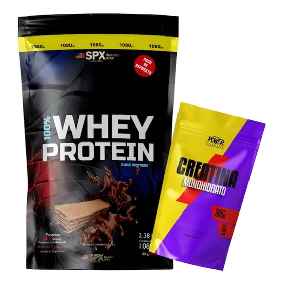 Whey Protein 100% Spx + Creatina Monohidrato Power Max 300gr