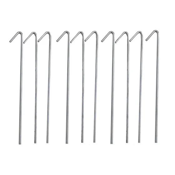 Estacas De Acero X 10 Unidades Broksol Camping Carpa Gazebo Color Cromo