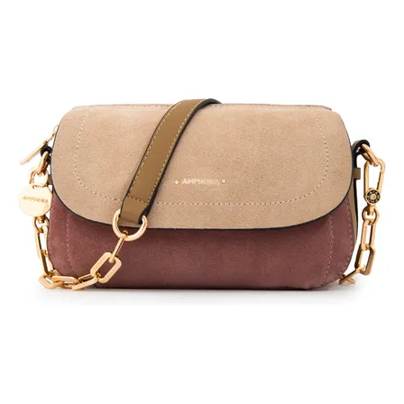 Cartera Bandolera Con Tapa Pequeña Greta Beige Oscuro