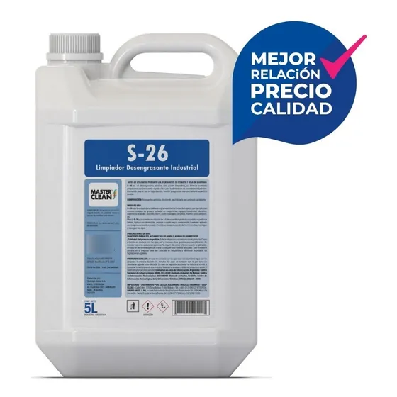 Limpiador Desengrasante Industrial S-26 Master Clean X 5lt