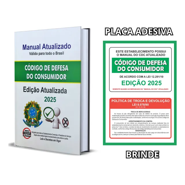 Código De Defesa Do Consumidor (cdc) 2024/2025 Com Placas Adesivas