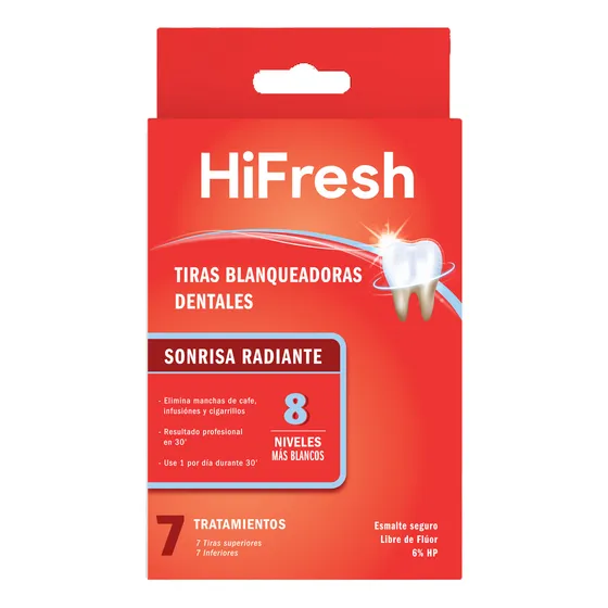 Hifresh Professional Tiras Blanqueadoras 7u Dientes Blancos 6% Hp