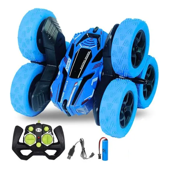 Auto A Radio Control Remoto 4x4 Todo Terreno Acrobatico Luz Color Azul