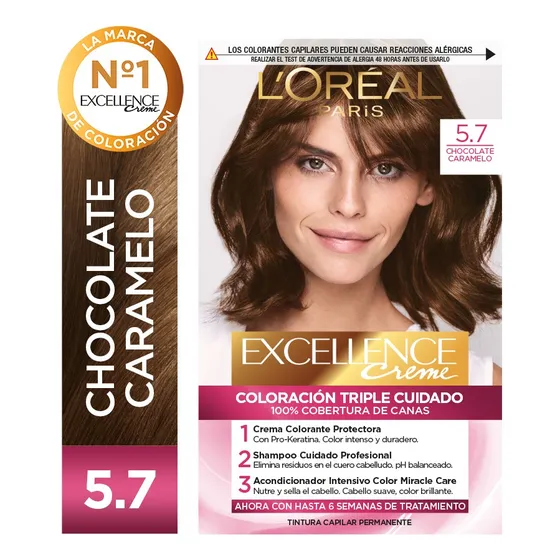 Kit De Coloración Excellence Creme L'oréal Paris Tono 5.7 Chocolate Caramelo