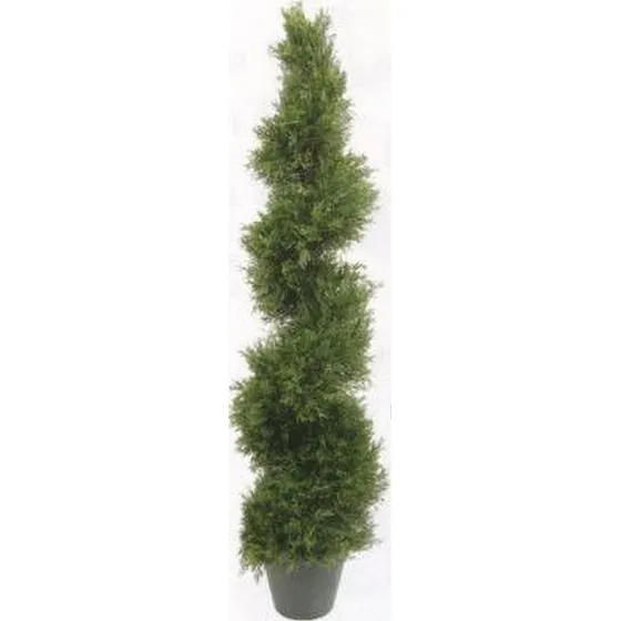 One 4 Foot 3 Inch Arbol Cypress Espiral Topiary Artificial O