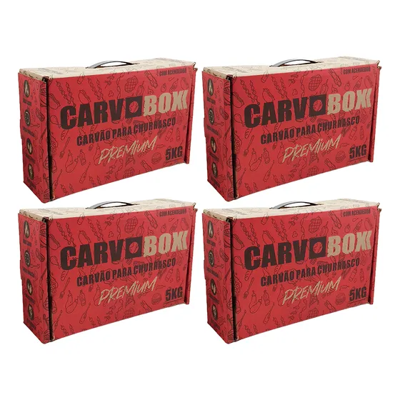 4x Carvão Ecológico 5kg Para Churrasco, Sem Fumaça