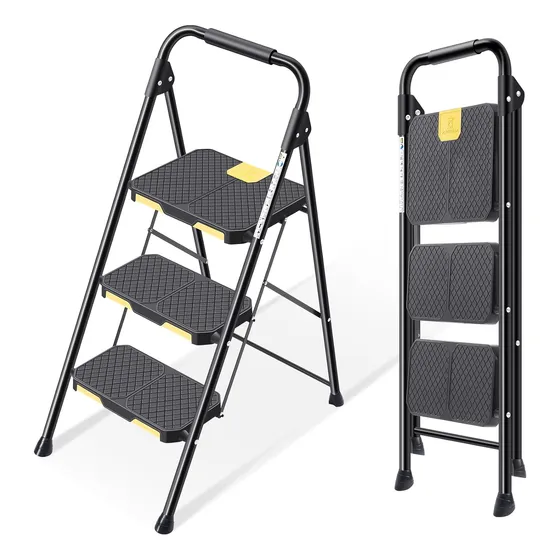 Escalera De 3 Peldaños Con Pedales Grandes Y Escalera De Alu