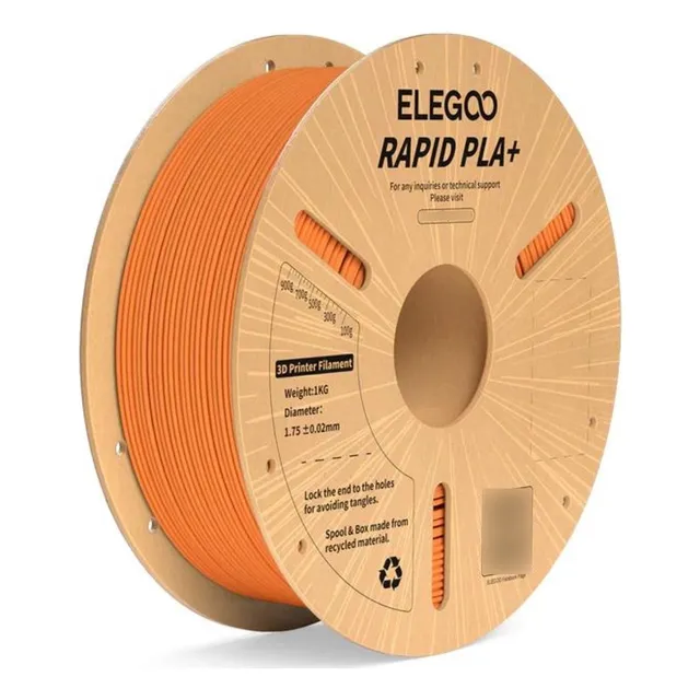 Filamento Pla+ Rapid Alta Velocida Elegoo 1kg 1.75mm Naranjo