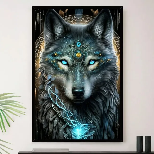Quadro Lobo Lua Cheia Solitario Decorativo A3 35x45cm