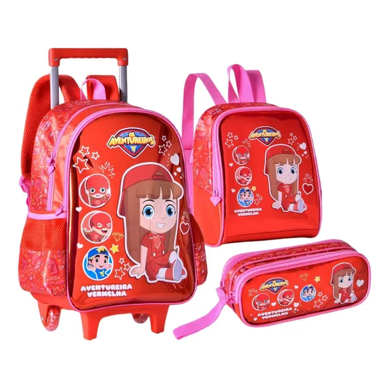 Kit Mochila Gi Luccas Neto Lancheira E Estojo Beijinhos Clio