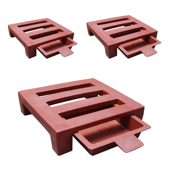 Set De 3 Bases Plástica Matera Cuadrada 20 Cm Fija