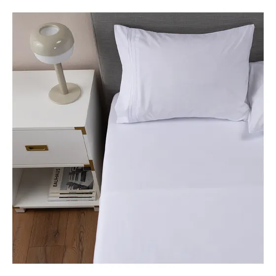 Casatua Soft sabana ultra suave con funda bordada 1.5 plazas blanco