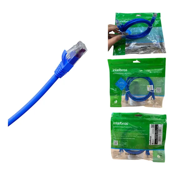 Patch Cord Cat5 Azul 1,5m 100% Cobre Cmx 70 Intelbras