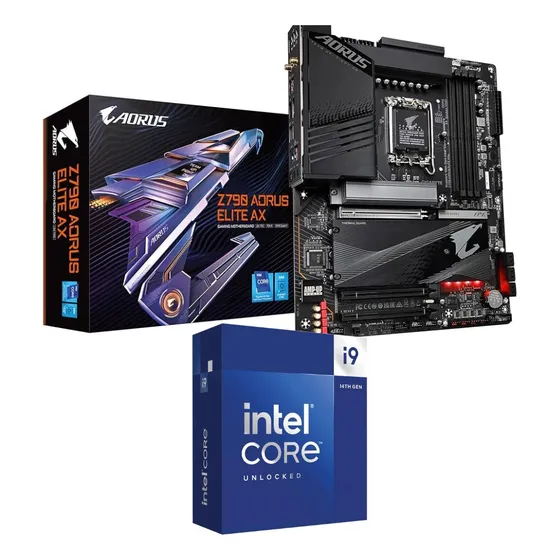 Kit Intel 14ª Ger I9 14900k + Gigabyte Z790 Aorus Elite Ax