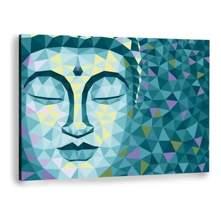 Canvas | Mega Cuadro Decorativo | Buda Moderno | 90x60 Color Azul