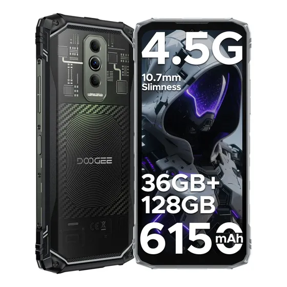 DOOGEE Blade10 Ultra Energy Celular Android 16 6.56 pulgada HD+ 90Hz 36gb Ram 128gb Rom Batería 6150mAh Smartphone Dual Sim Teléfono Resistente 64MP+8MP NFC/Bluetooth