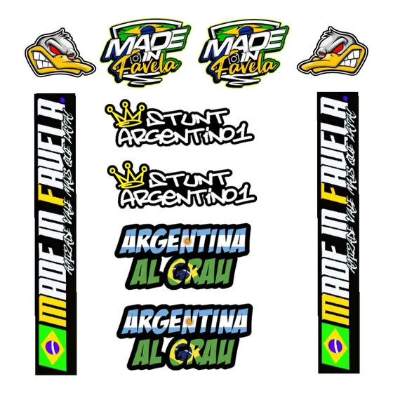 Kit Calco Vinilo Stunt Argentino1  Auto/moto/bici