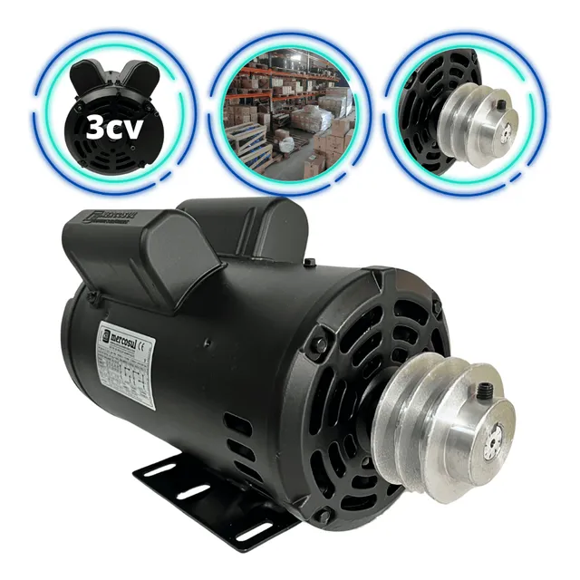 Motor Elétrico Monofásico 3cv Alta Rotação 110/220v C/ Polia