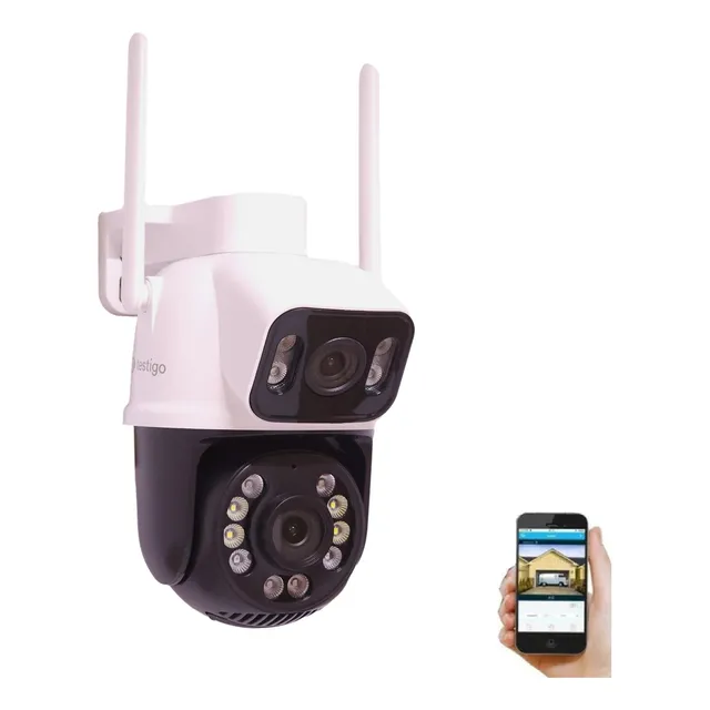 Cámara Seguridad Exterior Doble Lente Wifi Full Hd - Testigo