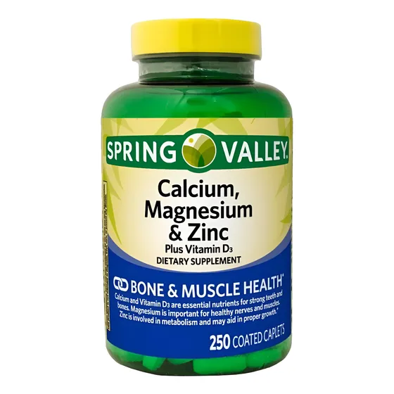 Calcio Magnesio Zinc Vitamina D3 250 Tabletas Spring Valley