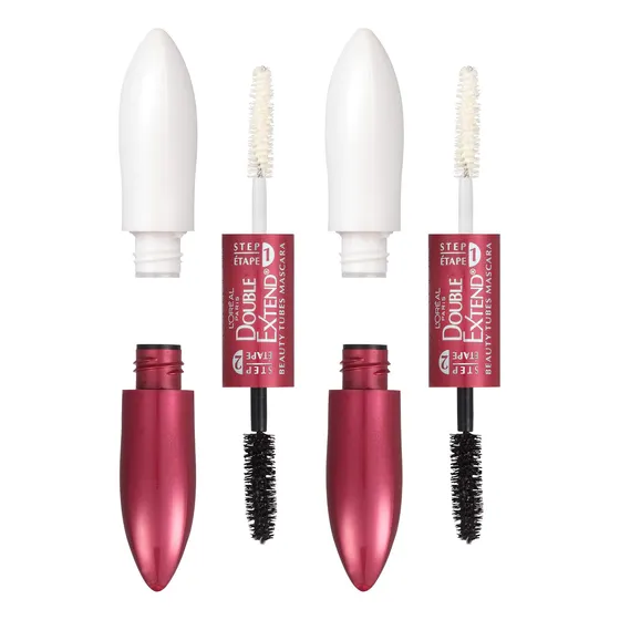 Mascara L'oreal Paris Con Doble Tubo Alargador, Color Negro