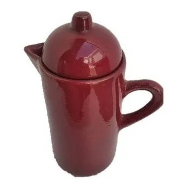Jarra Tetera Bella De Coleccion Gres Rojo Con Tapa. Tmvref10
