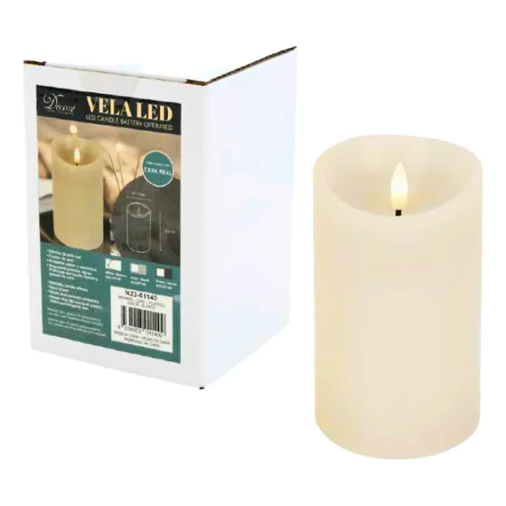 Vela Blanca Led Cálido 3 Pulgadas (7,5cm Diámt X 12cm Alto)