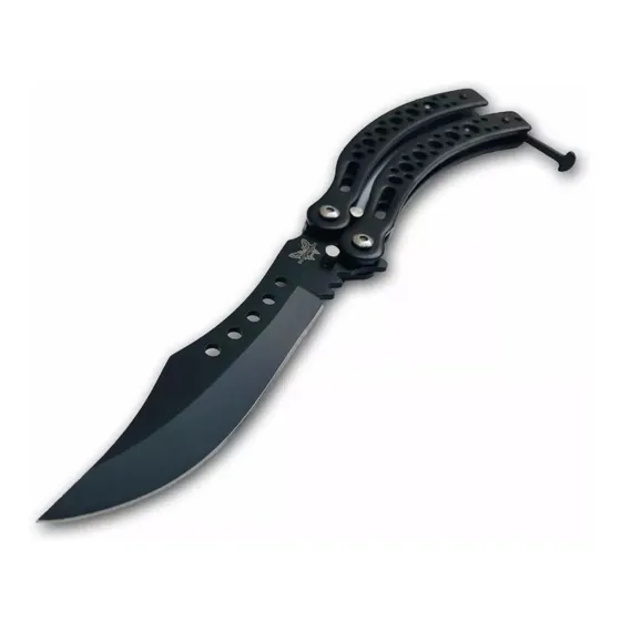 Navaja Mariposa Csgo Curva Balisong Black Tactica  Negra