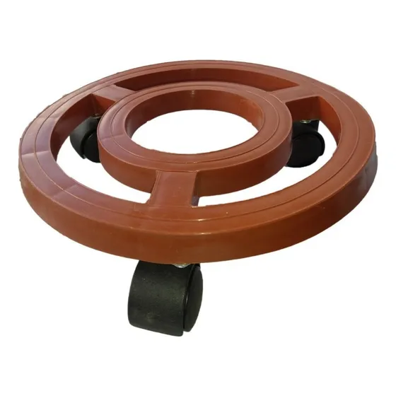 Base De 26cm Con Rodachines Y Plato, Para Materas Resistente Color Terracota