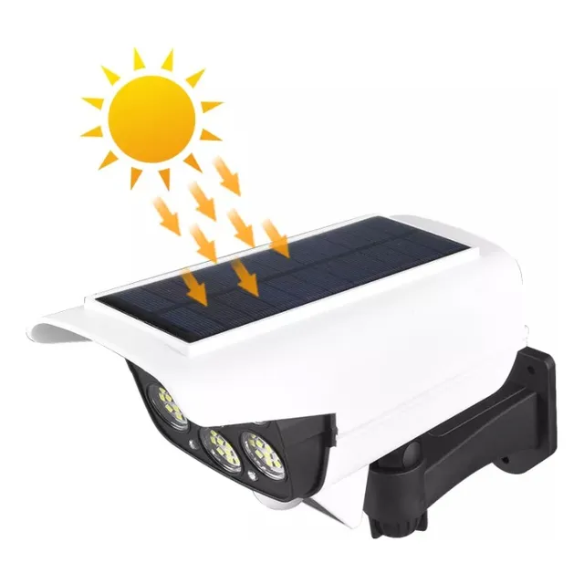 Kit Lámpara Solar Foco Sensor De Movimiento Forma Camará