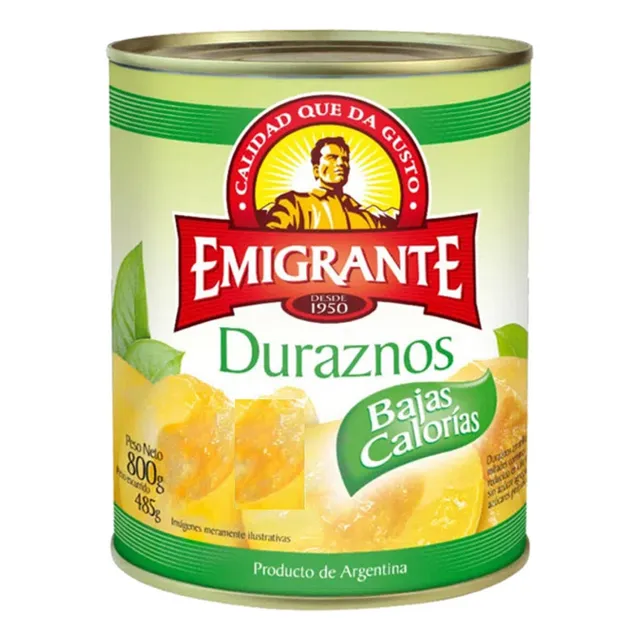 Duraznos En Almíbar Bajo En Calorías Emigrante 800 Grs