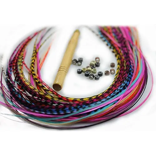 Nuevo 7 -11 Kit De Extensión De Pelo De Plumas 10 Fbrux