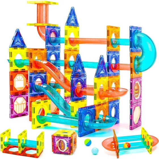 Pista De Bolitas Juego De Encaje Y Bloques Magnéticos 105pcs