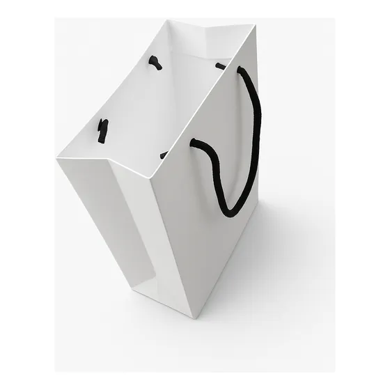 Sacola Papel Branca 18x14x06 - 30 Unidades Branco/ Alça Branca Liso