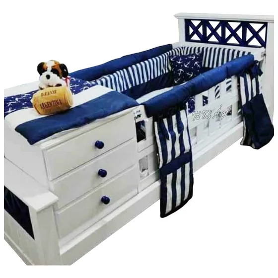 Cuna Funcional Premium Personalizada C/ Colchon Y Blanqueria