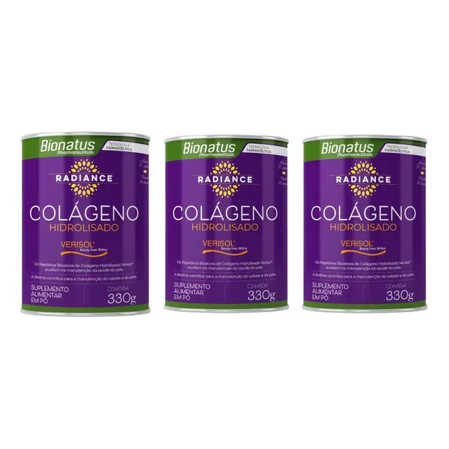 Kit Radiance Colágeno Hidrolisado C/ 3 Latas De 330g Cd