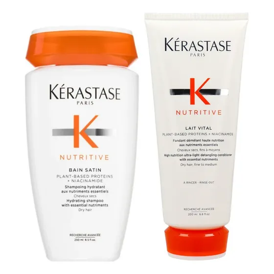 Nutritive Shampoo Bain Satin + Condicionador Lait Kérastase