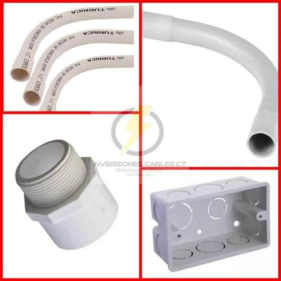 Curvas Pvc 3/4 1/2 Conector Plástico Cajetin 4x2 Pack 10 Uni