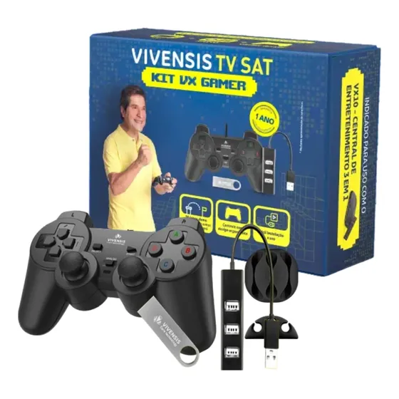 Kit Gamer Digital Vivensis Vx10 Hd Jogos Controle Hub