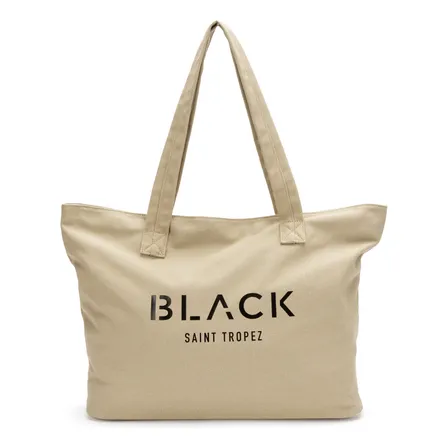 Tote Canvas Beige Black Bubba