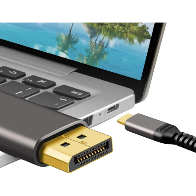 Cabo Usb Tipo C Para Displayport 1.4 8k 60hz Thunderbolt 3