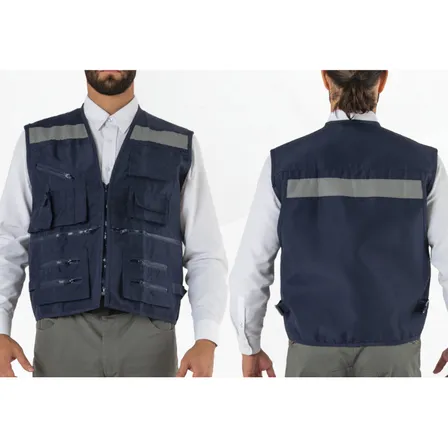 Chaleco Geólogo Poplin Con Cinta Azul (ramm-tec)