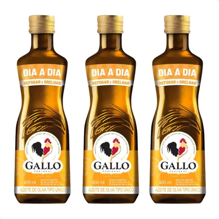 Kit Com 3 - Azeite Gallo Tipo Unico Vidro Dia A Dia 400ml