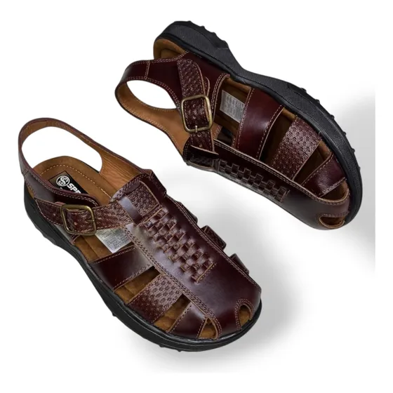 Sandalias Para Caballero 100% Cuero Ultra Livianas