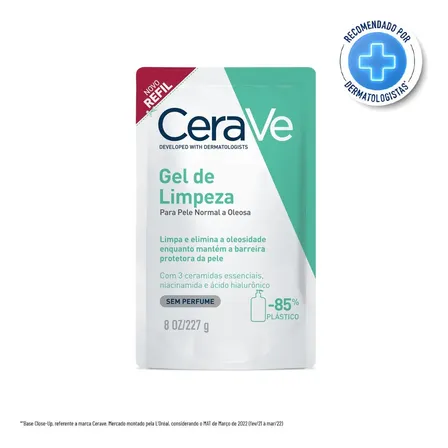 Refil Gel De Limpeza Facial Para Pele Normal A Oleosa Cerave 227g Dia/noite