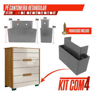 Kit 4 PĂ© Para MĂłveis Guarda Roupa Roupeiro 5cm + Parafuso Kit 4 PĂ© Para MĂłveis Guarda Roupa Roupeiro 5cm + Parafuso