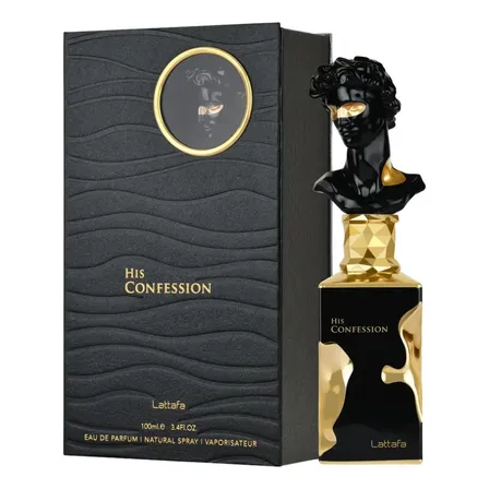 Perfume Árabe Lattafa His Confession Masculino Eau de Parfum 100ml Oriental Amadeirado