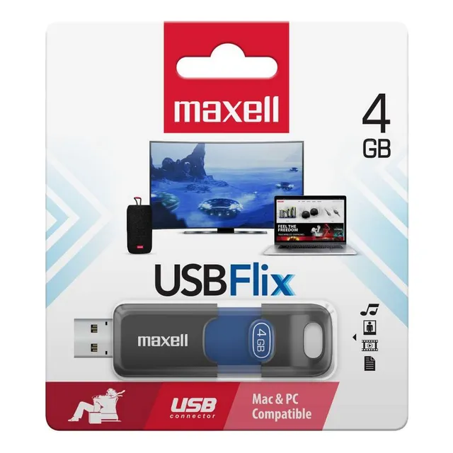 Pendrive 4gb Maxell Datos Fotos Musica Videos Color Multicolor